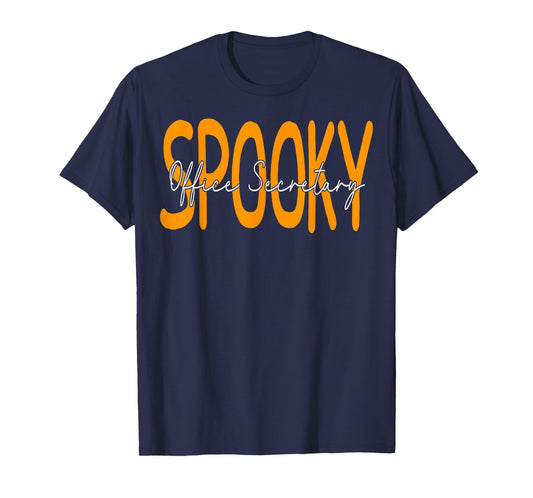 Office Secretary Spooky Halloween Funny School for Women T-Shirt