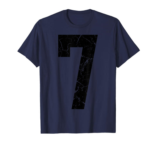 Big Black Number 7 Jersey Player Uniform #7 Fan T-Shirt