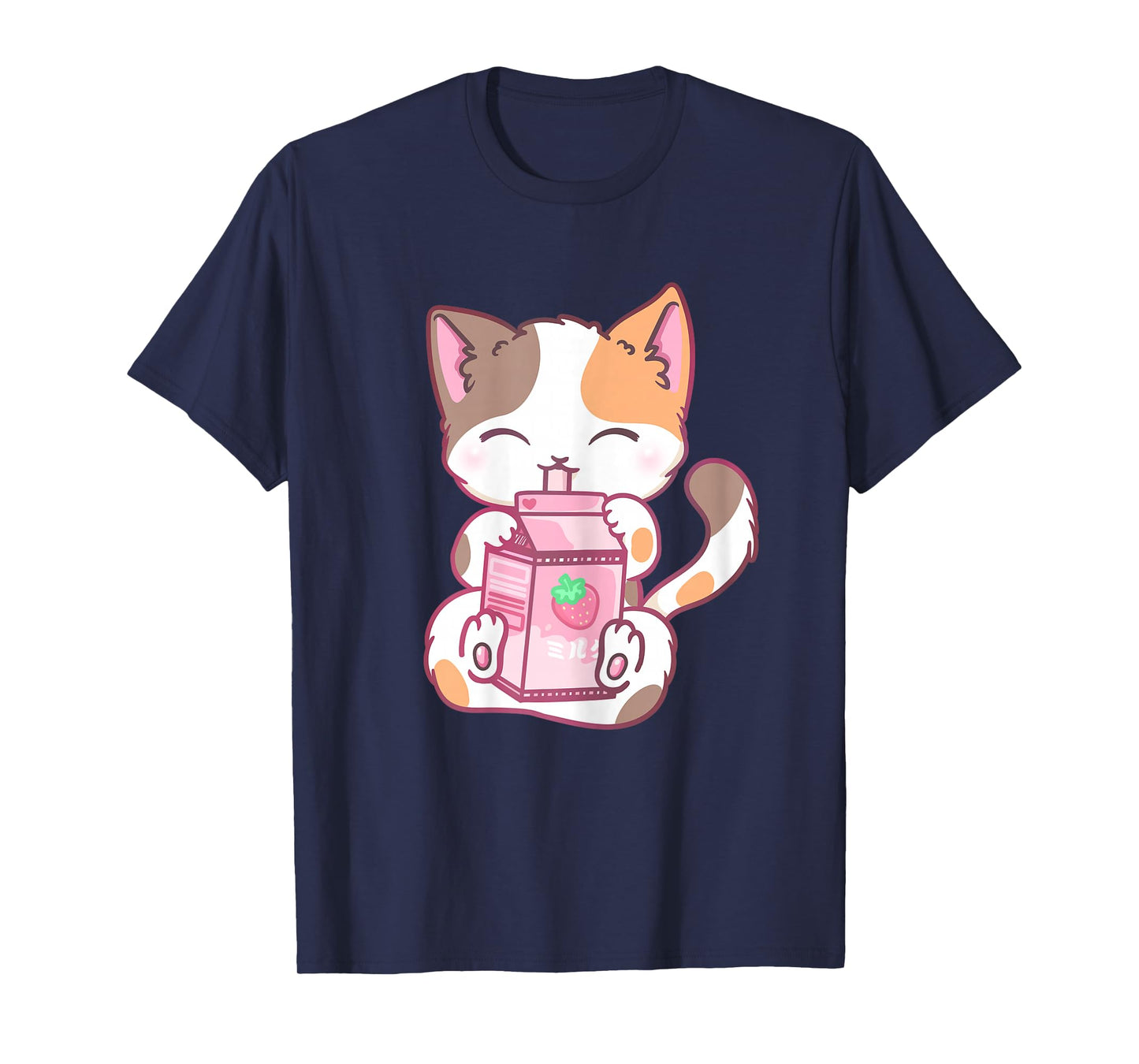 Strawberry Shake Strawberry Milk Cat Kawaii Neko Anime T-Shirt