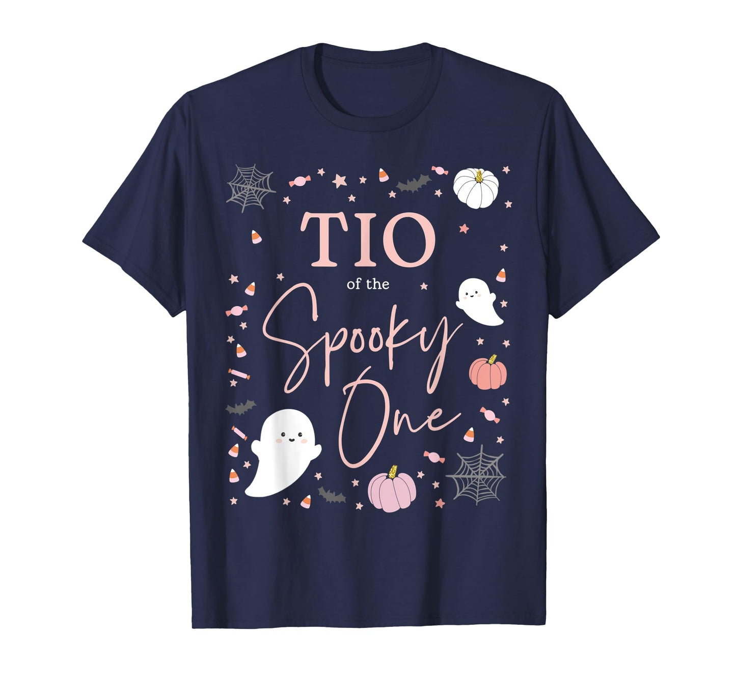 Mens Tio of the Spooky One Girl First Birthday Pink Halloween T-Shirt