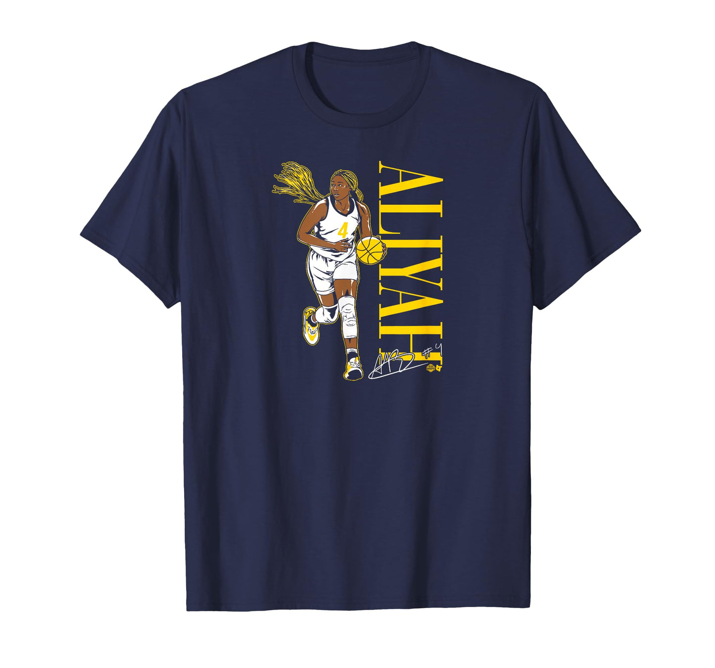 BreakingT Aliyah Boston Indiana Fever WNBA Player T-Shirt - Blue, Small