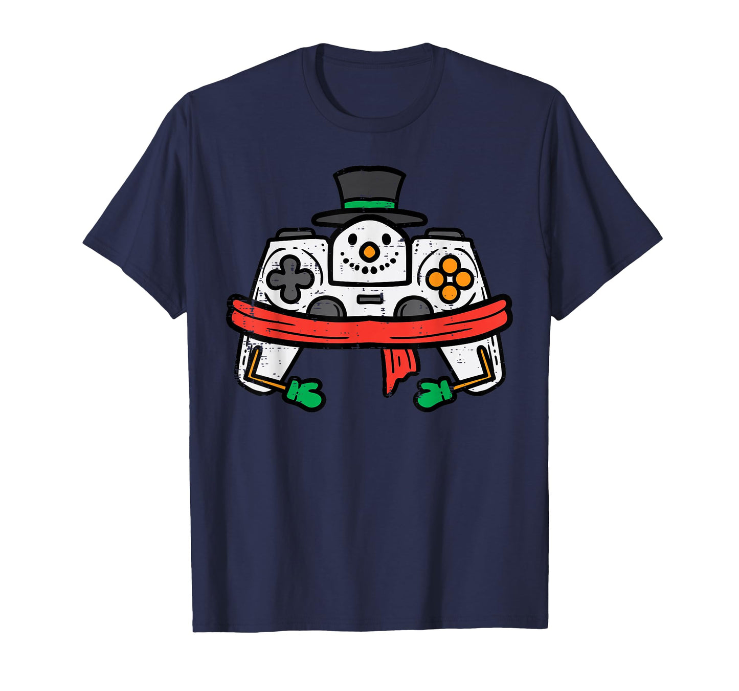 Christmas Snowman Gamer Controller Xmas Gaming Men Boys Kids T-Shirt