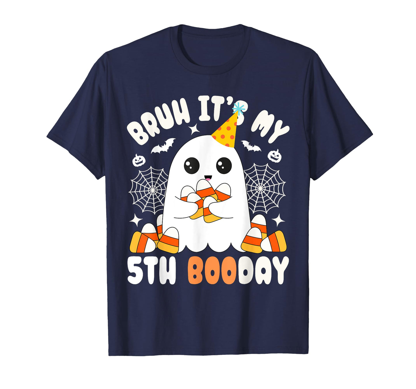 Bruh It's My 5th Boo Day, Funny Halloween Ghost Birthday Boy T-Shirt
