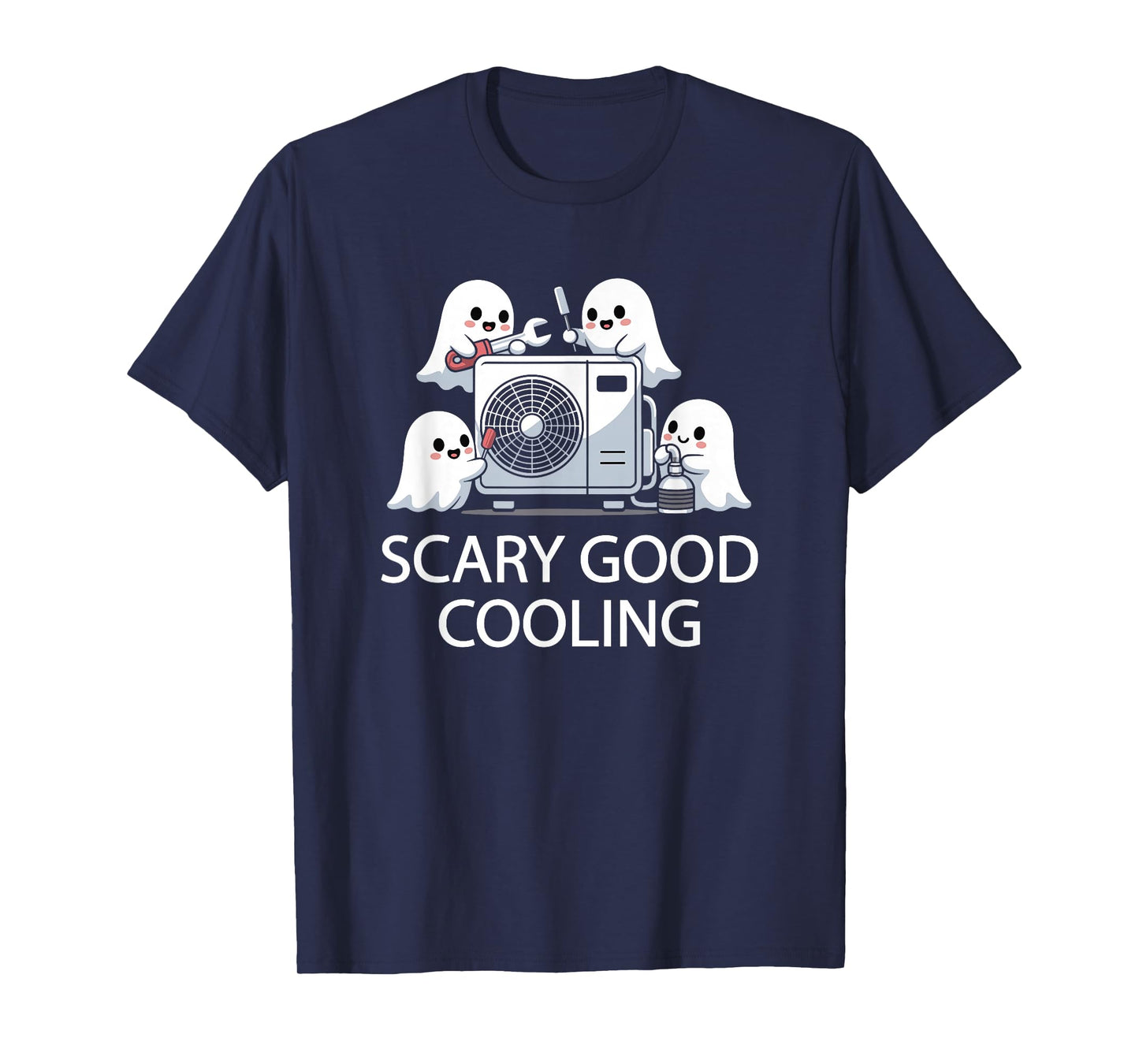 Funny HVAC Technician Ghost Halloween Costume Spooky Month T-Shirt