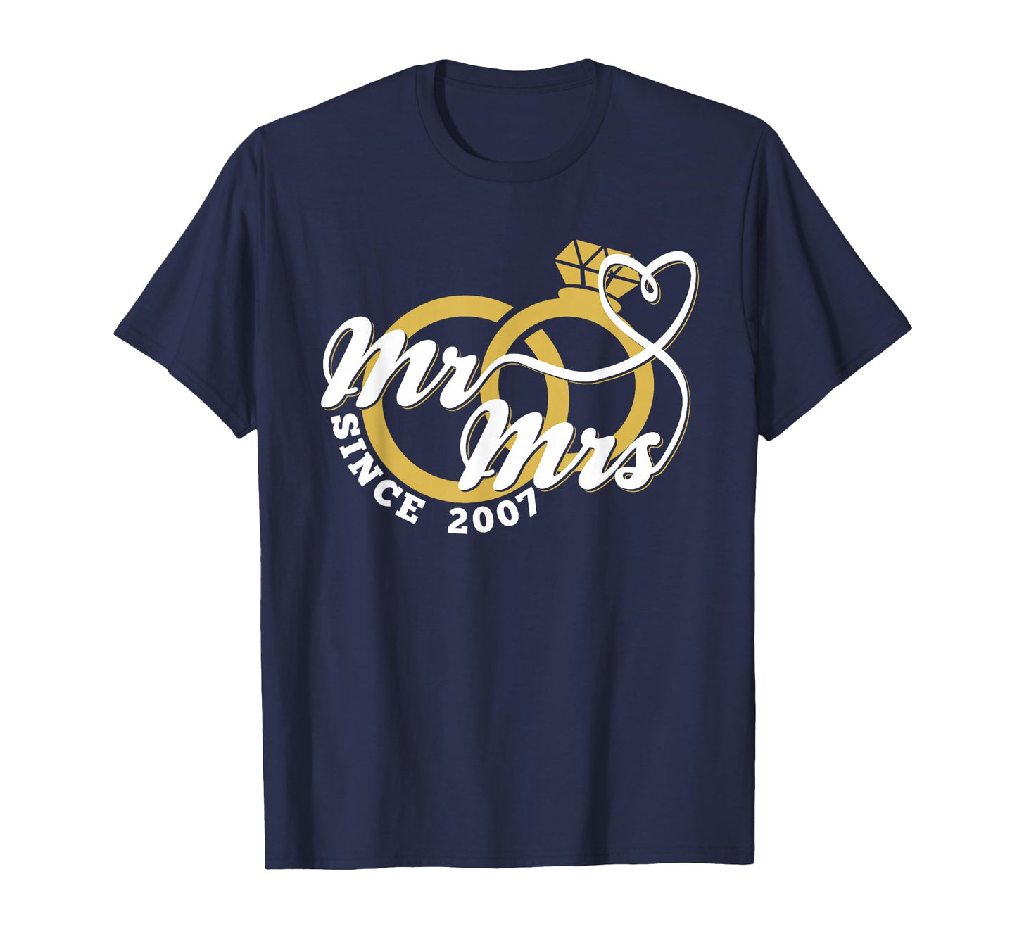 16th Wedding Anniversary Husband Wife Mr. & Mrs. Since 2007 T-Shirt