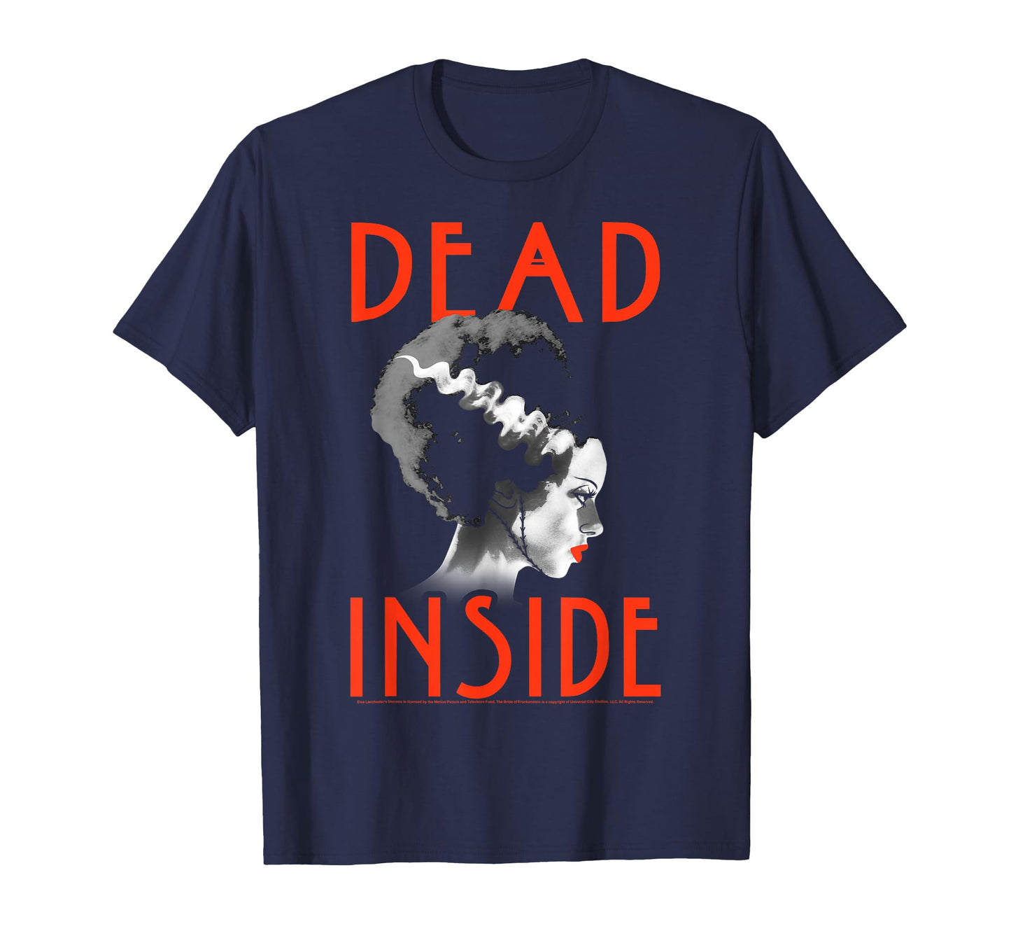 Universal Monsters Bride Of Frankenstein Dead Inside Profile T-Shirt