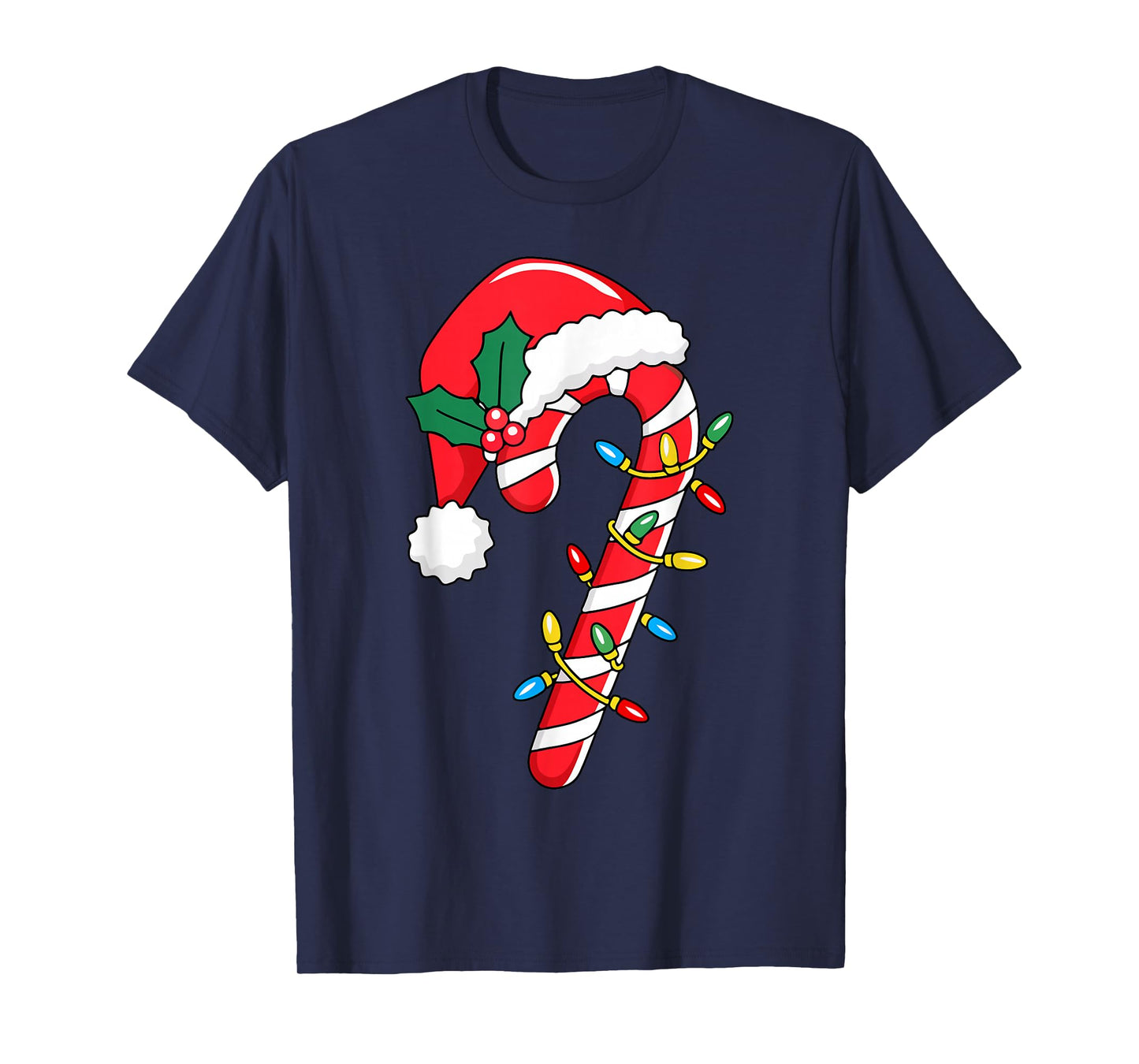 Christmas Candy Cane Santa Xmas Kids Toddler Youth Women Men T-Shirt