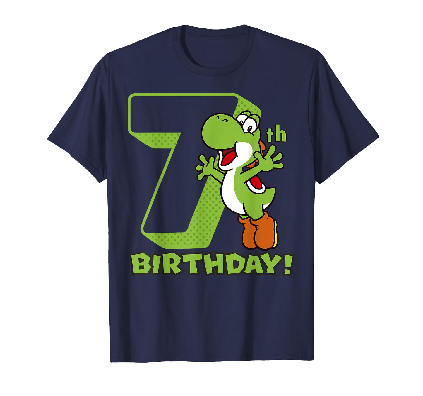 Super Mario Yoshi 7th Birthday Action Portrait T-Shirt