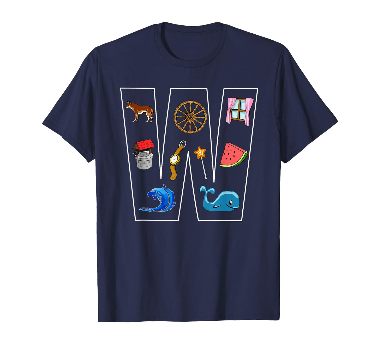 Alphabet Letter W Phonics Objects That Start With W Shirt T-Shirt