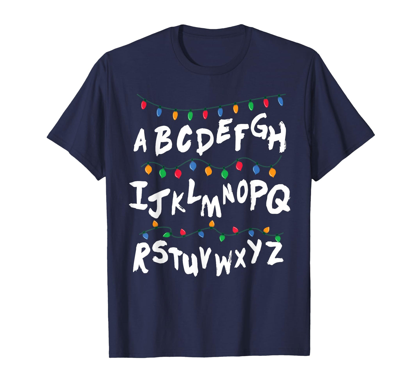 Alphabet Christmas Lights T shirt Stranger Tee Gift T-Shirt