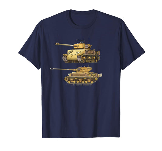 M51 Super Sherman Isherman Israel Tank Diagram T-Shirt
