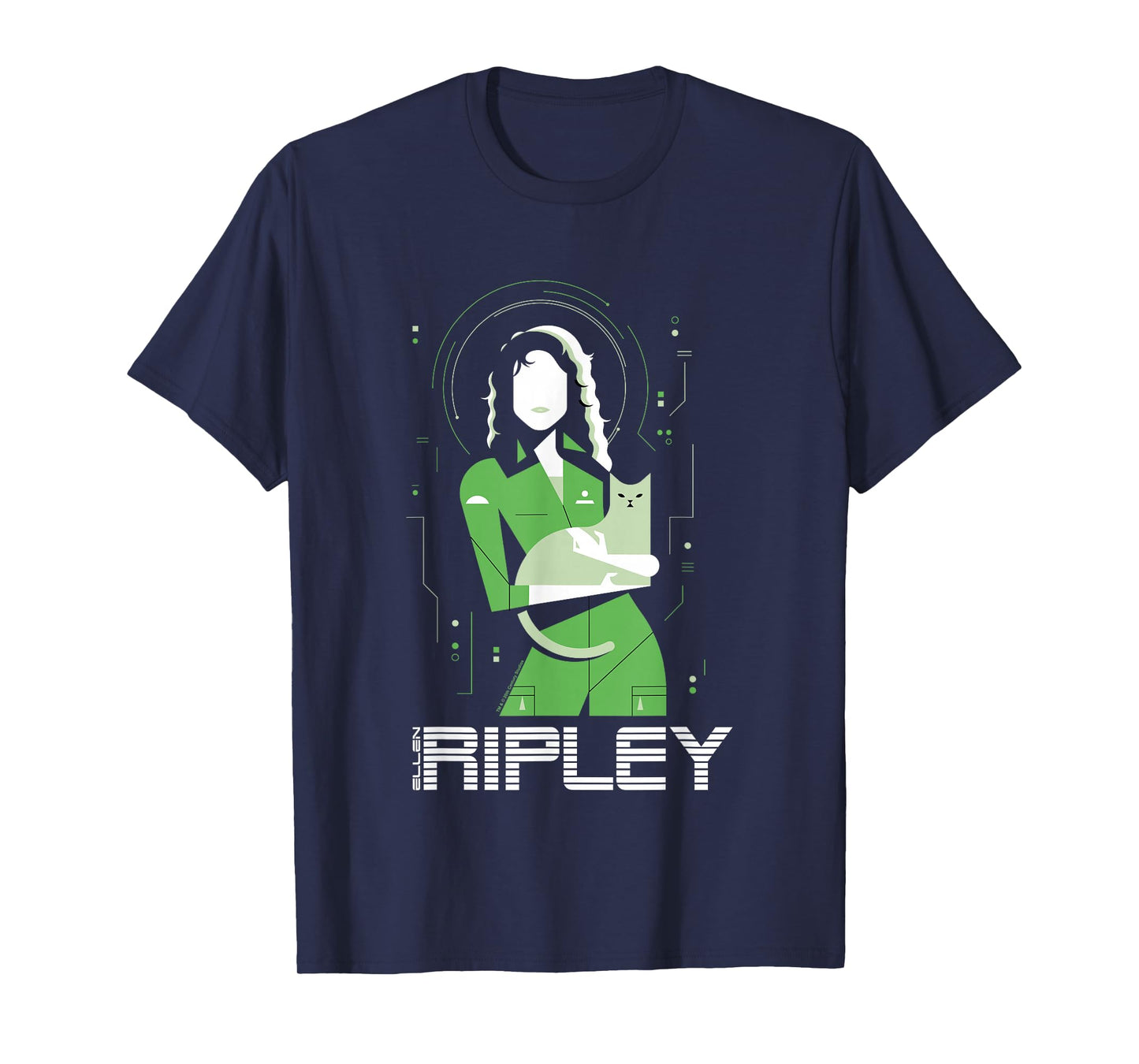 Aliens Iconic Strong Ellen Ripley Silhouette Chest Portrait T-Shirt