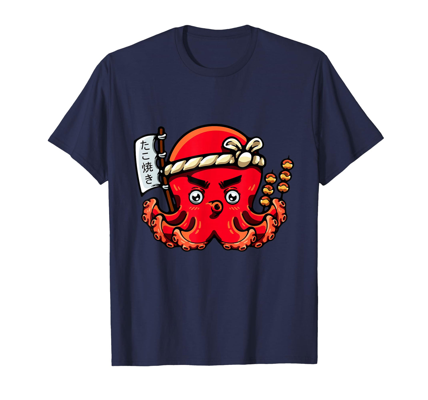 Japanese Gyotaku Tradition Japanese Calligraphy Octopus T-Shirt