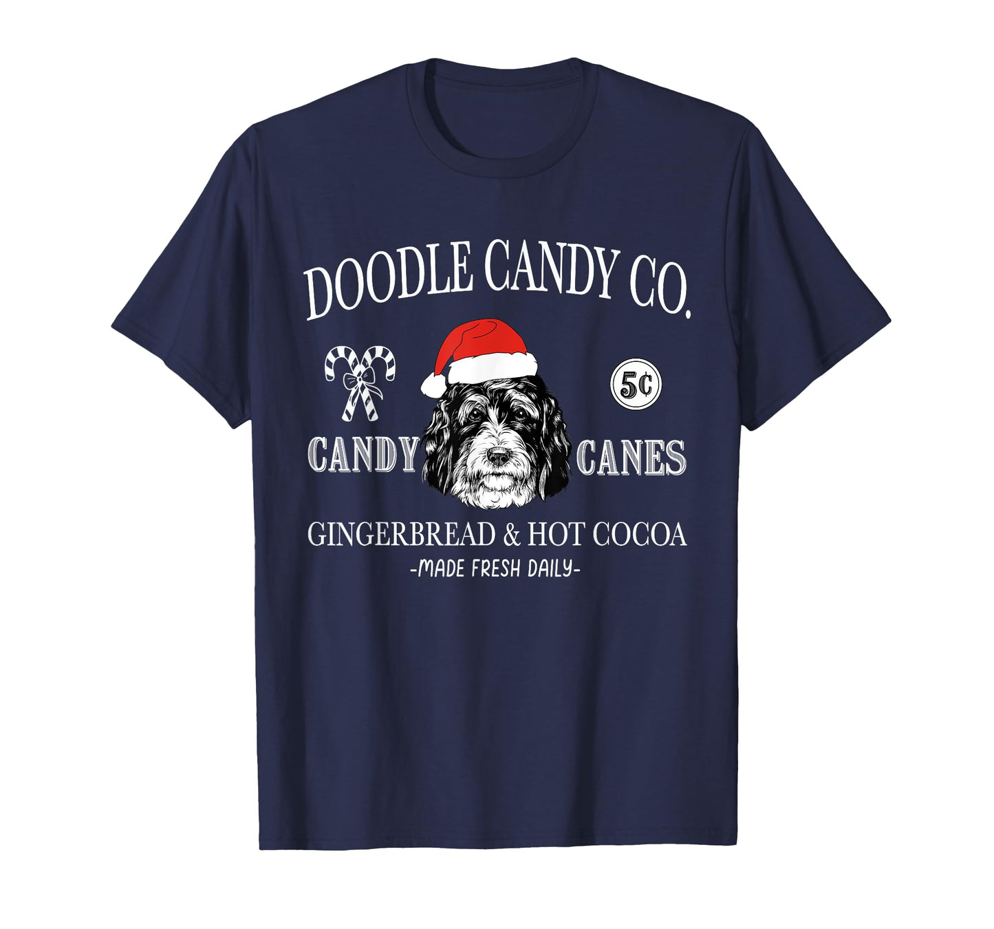 Funny Santa Bernedoodle Doodle Mom Christmas Vintage Holiday T-Shirt
