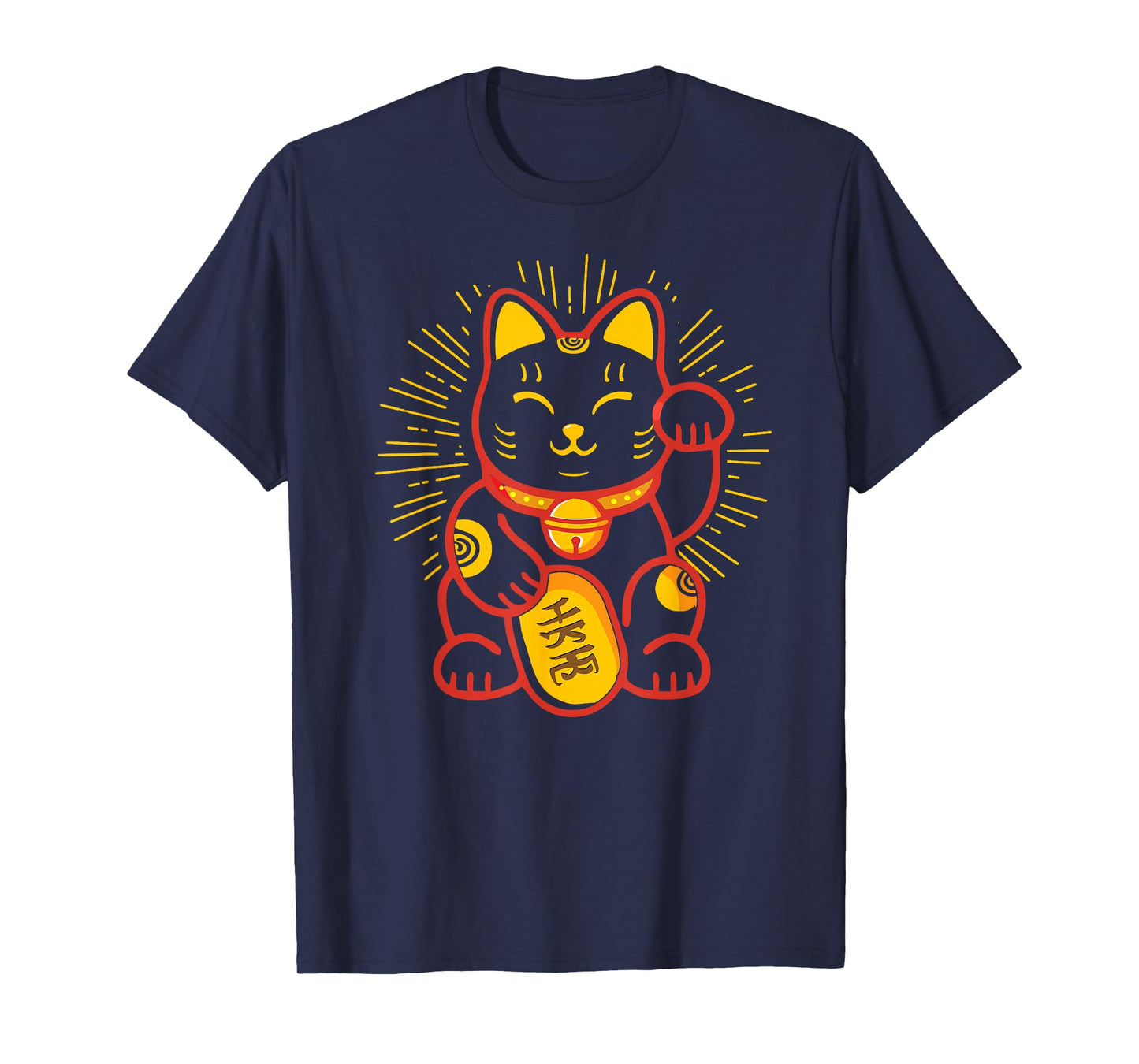 Maneki Neko Lucky Cat Japanese Money Kitten Good Luck Charm T-Shirt