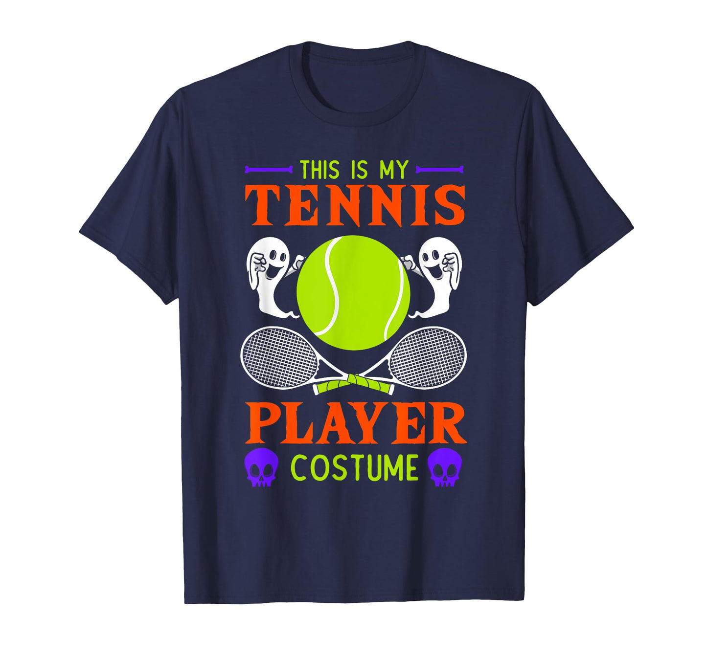Halloween Tennis Player Sport Spooky Ghost Costume T-Shirt