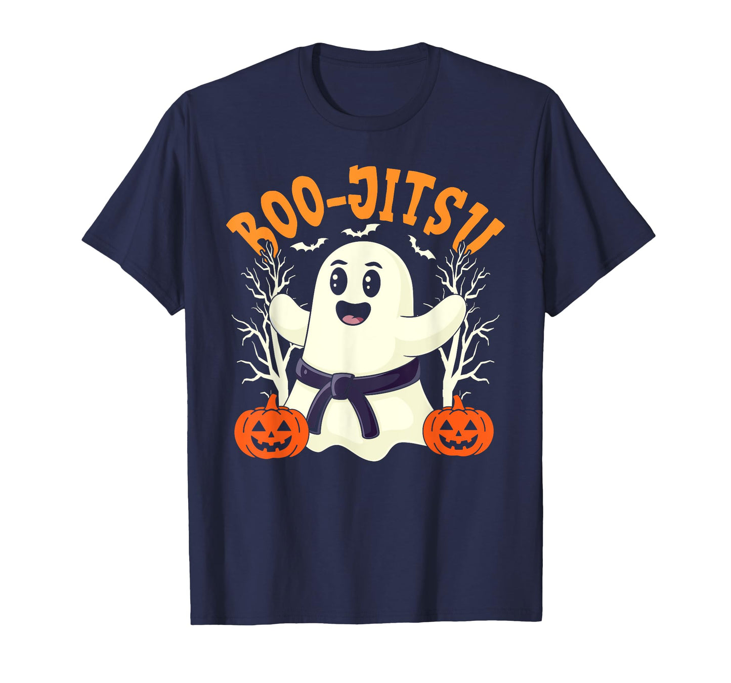 Boo-Jitsu Halloween Spooky Ghost Brazilian Jiu-JItsu BJJ T-Shirt