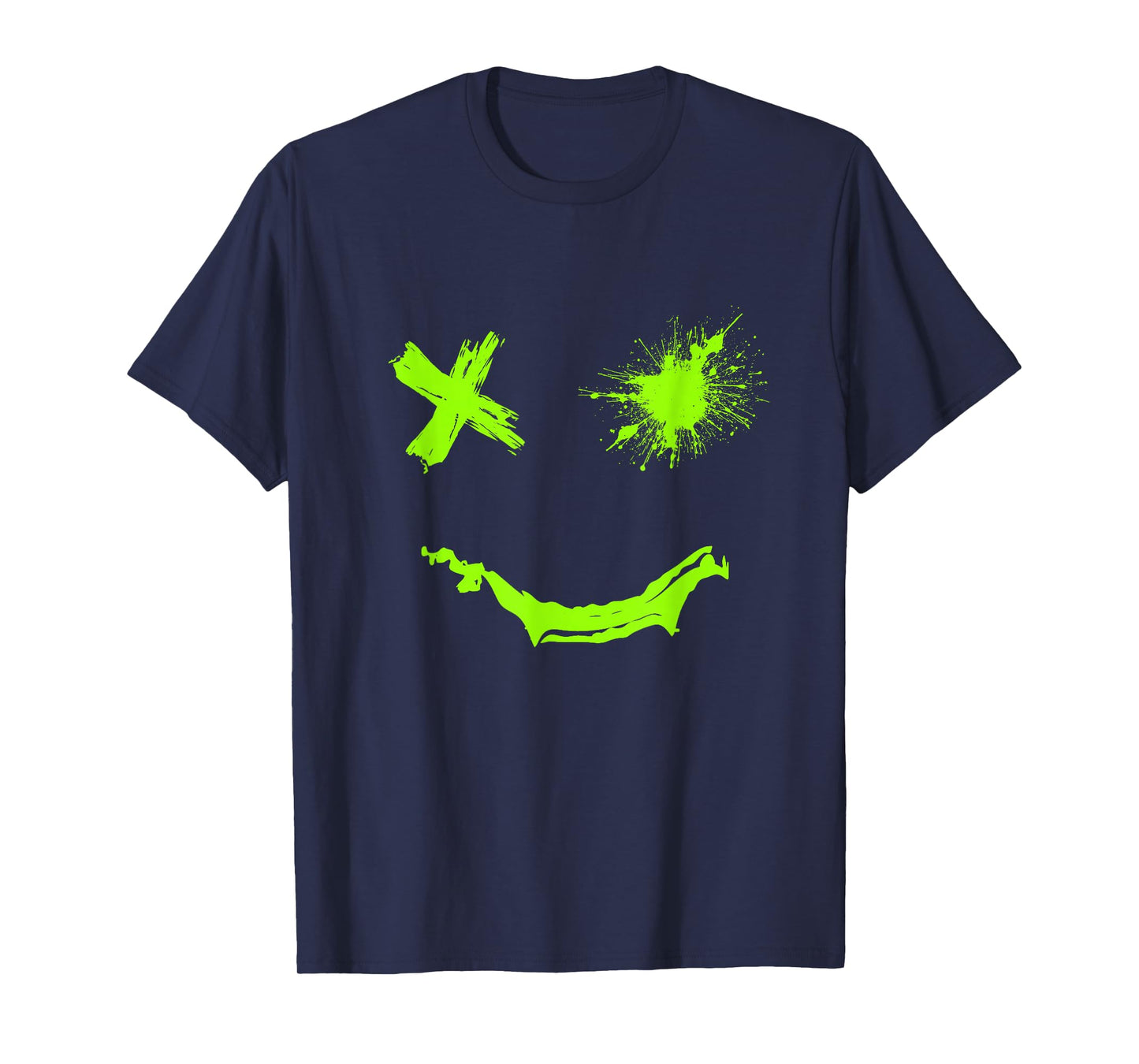 Green Grunge Smile Green Color Graphic T-Shirt