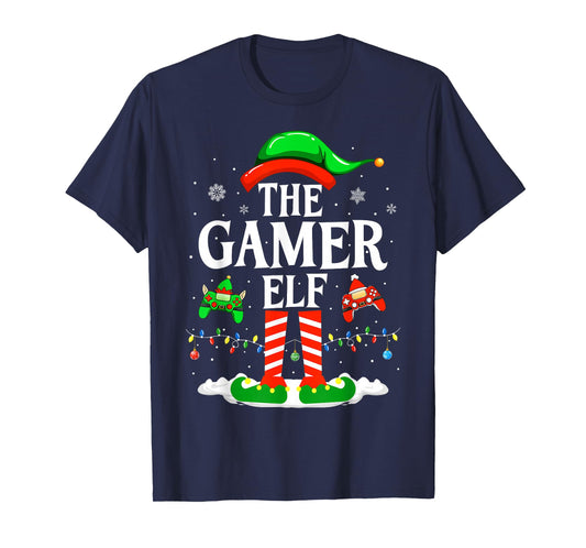 The Gamer Elf Funny Gaming Elf Christmas Gamer T-Shirt