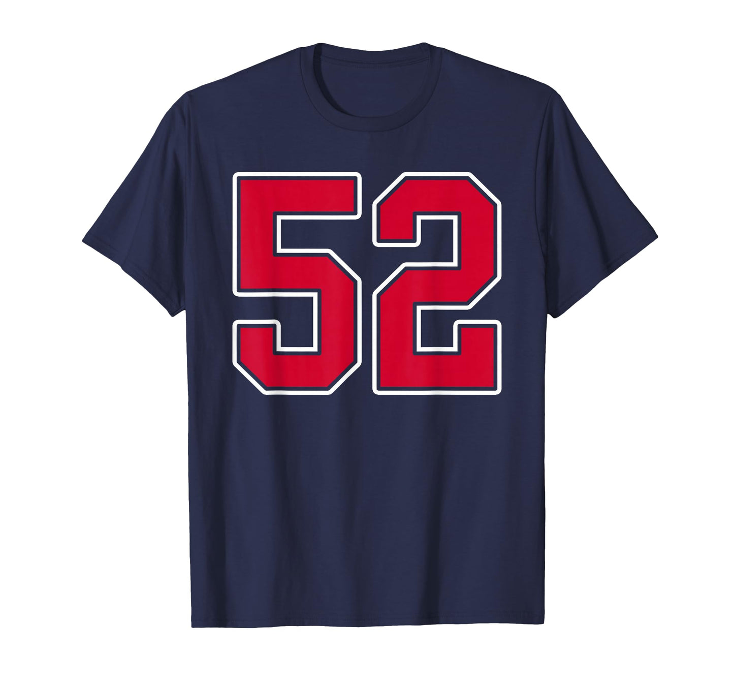 Red White Number 52 Jersey Player Uniform #52 T-Shirt