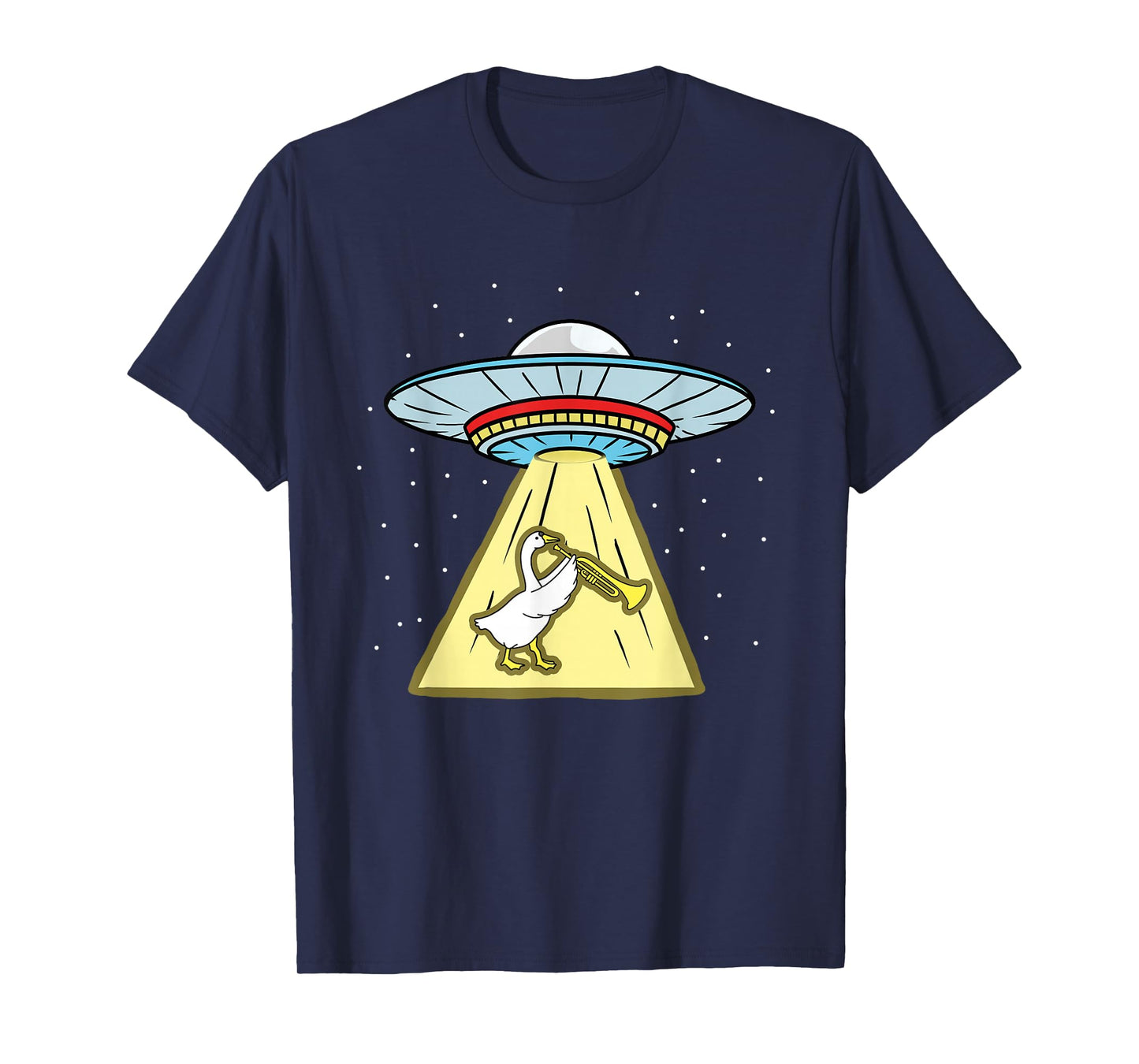 Duck Playing Trumpet Ufo Abduction T-Shirt
