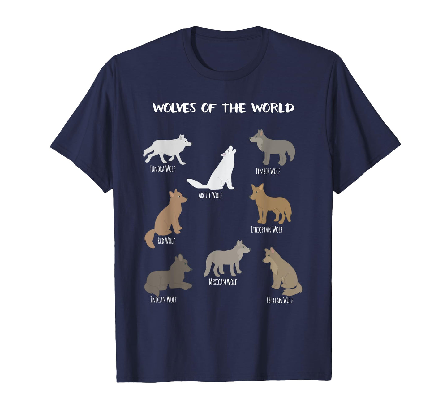 Wolves Of The World Educational Wolf Gift T-Shirt T-Shirt