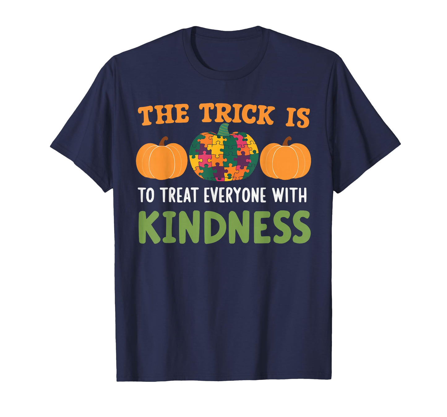 Support Autism Halloween Spooky Autistic Trick Or Treat T-Shirt
