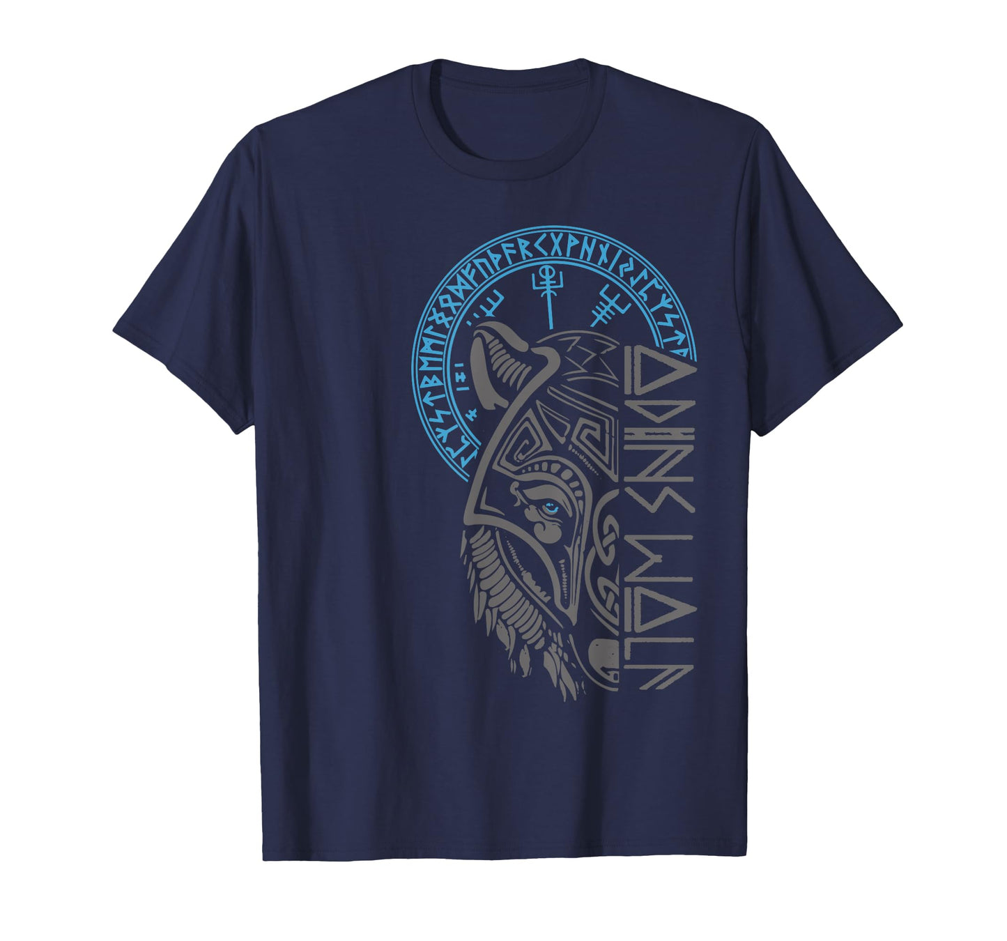 Odin's Wolf Mask Runes Norse Compass Valhalla Vikings T-Shirt
