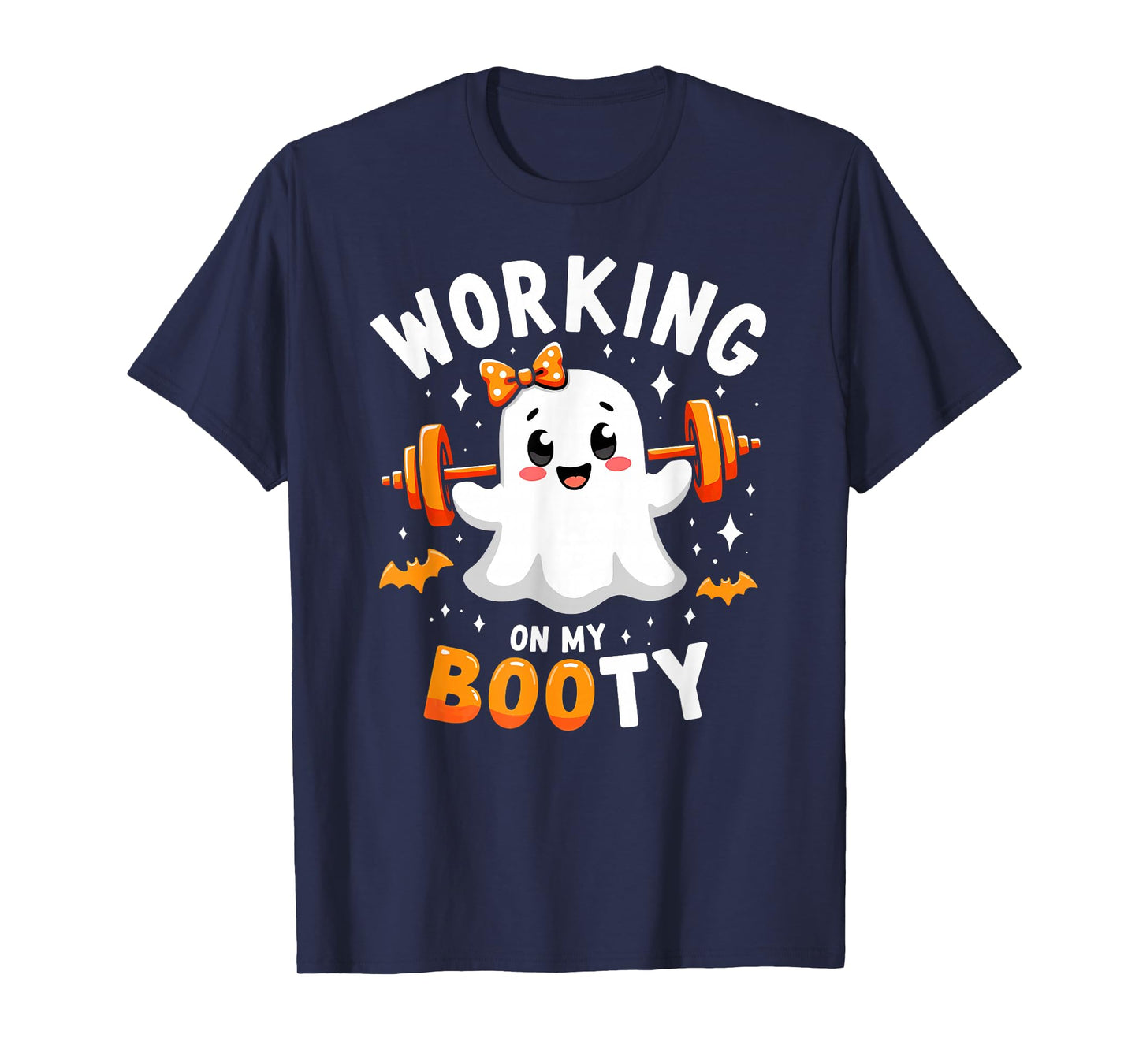 Humor Boo Working On My Booty Gym Fitness Halloween T-Shirt