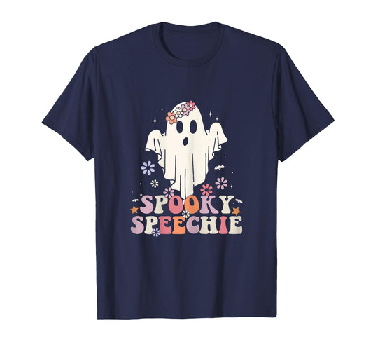 Retro Speech Therapy Halloween Spooky Speechie Language T-Shirt