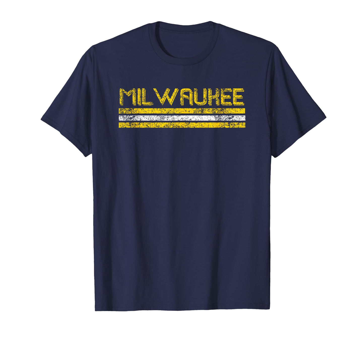 Milwaukee Wisconsin Retro Vintage Weathered Stripe Throwback T-Shirt