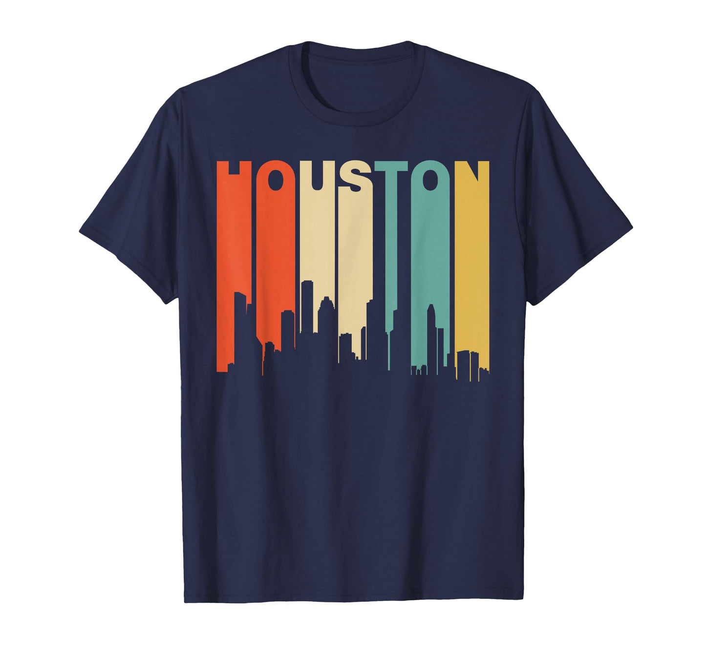 Retro 1970's Style Houston Texas Skyline T-Shirt T-Shirt