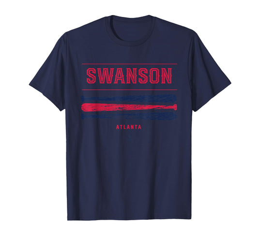 Dansby Swanson Vintage Baseball Bat Gameday T-Shirt