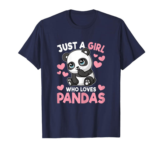 Just A Girl Who Loves Pandas Cute Panda Girls Kids Toddlers T-Shirt