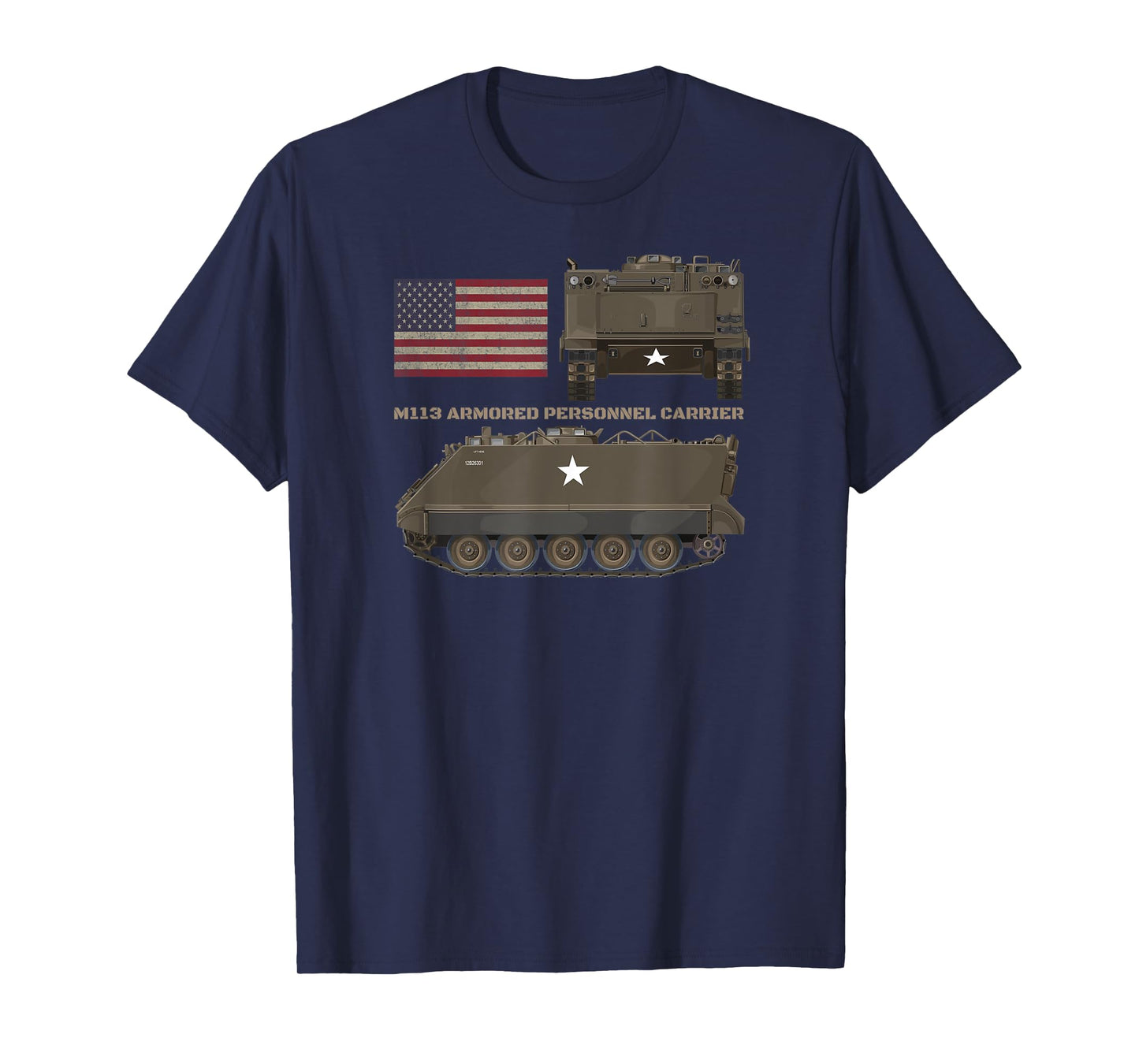 M113 Armored Personnel Carrier Patriotic American Flag Women Kids Men T-Shirt