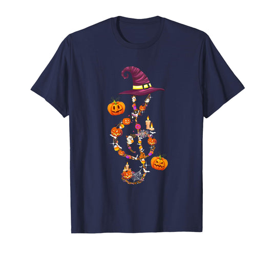 Music Note Symbol Halloween Clef Musical Teacher Music Lover T-Shirt for Men Women Kids