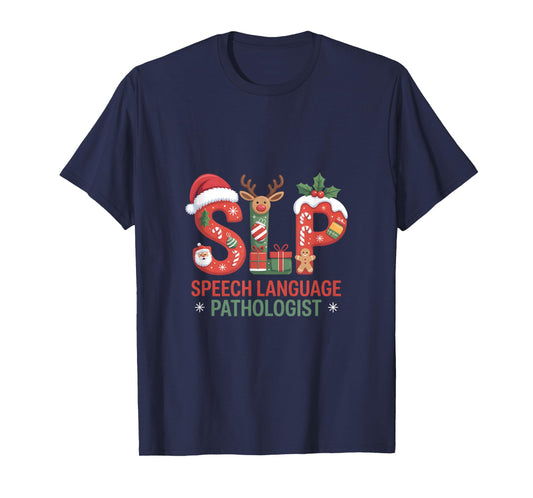 Funny SLP Christmas Speech Language Pathologist Holiday T-Shirt