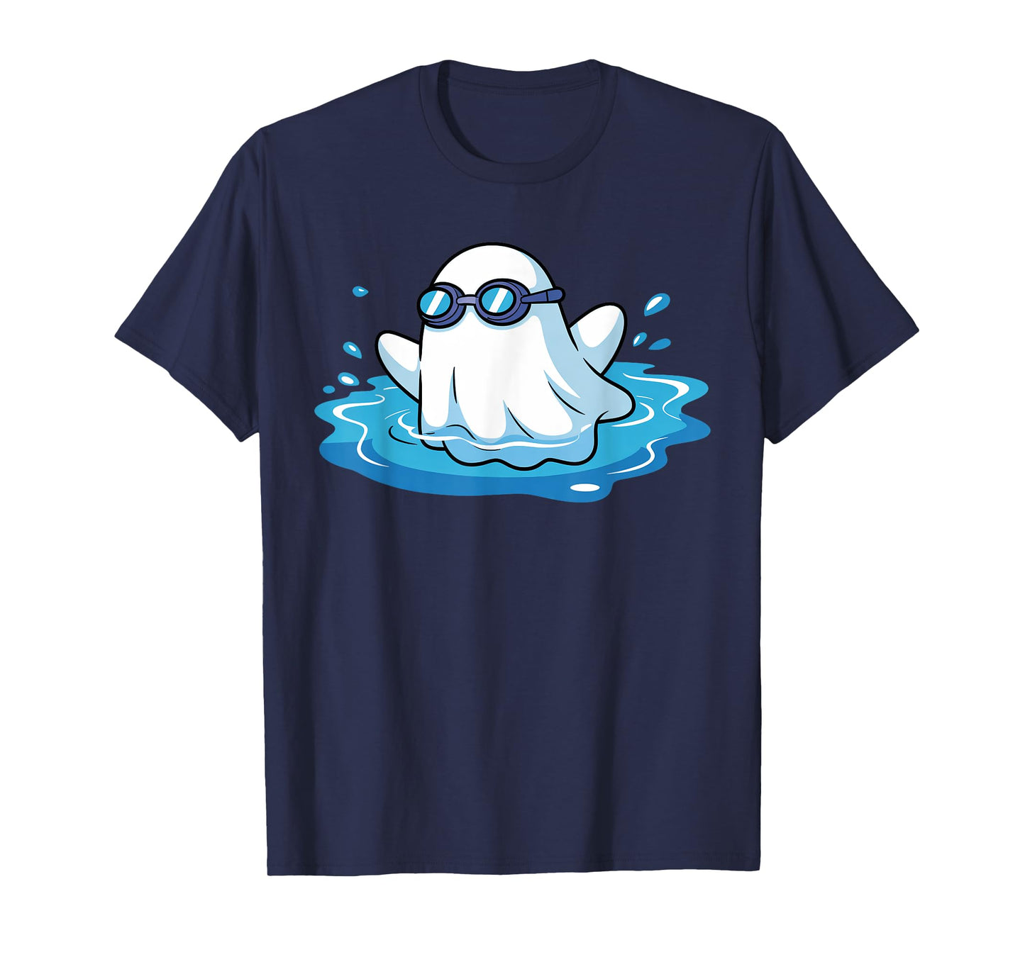 Halloween Ghost Swimming Kids Swimmer Costume Trick or Treat T-Shirt