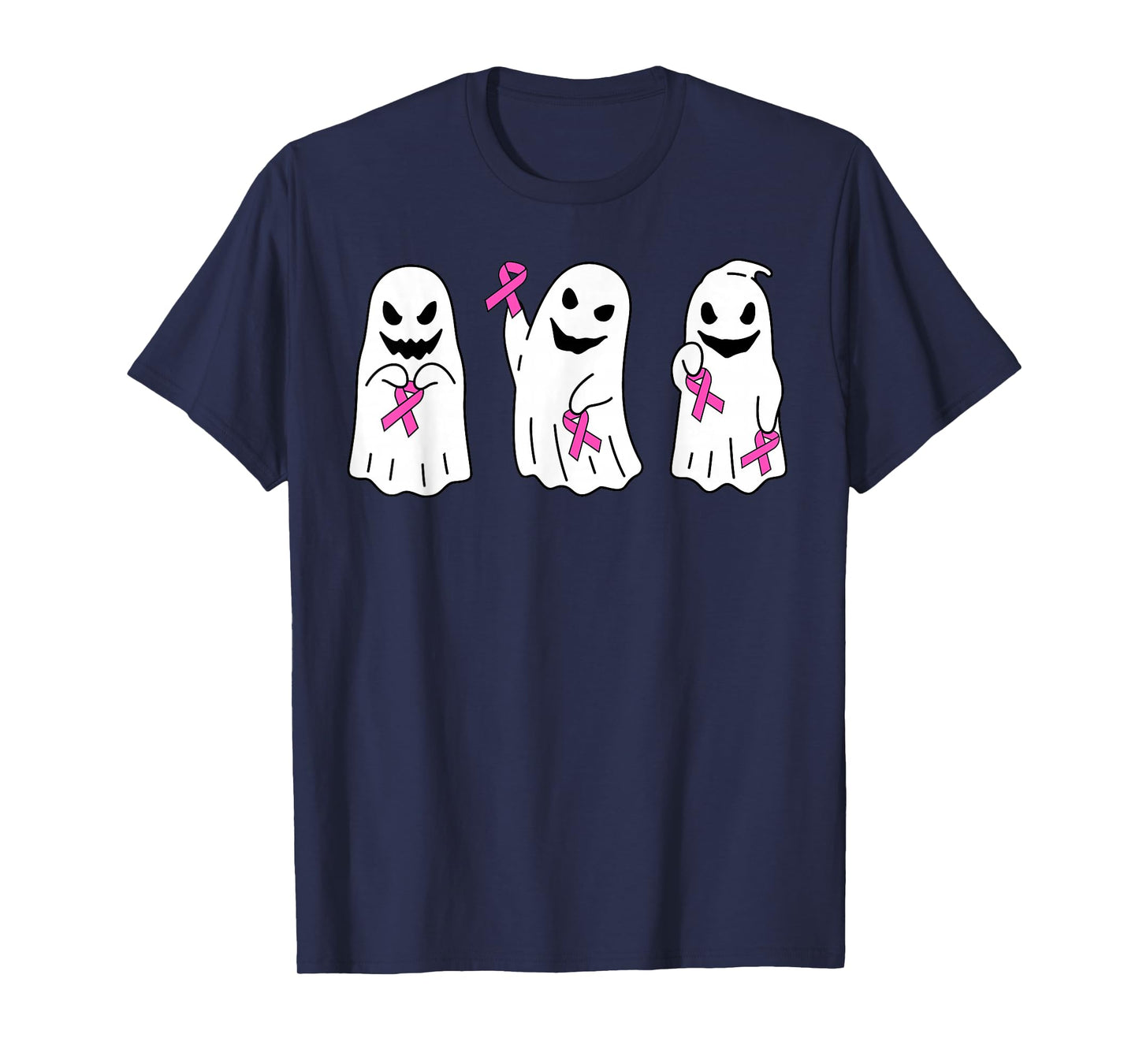 Pink Ribbon Breast Cancer Awareness Ghost Women Kids Toddler T-Shirt