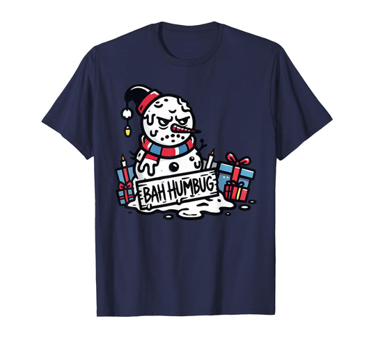 Bah Humbug Santa Hat Snowman for People Haters Sarcastic T-Shirt