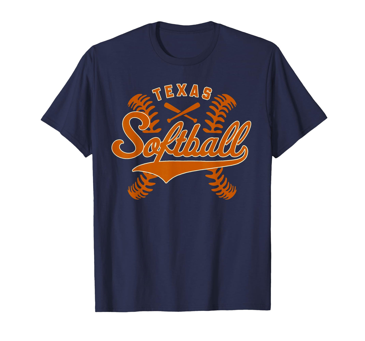 Texas Softball Vintage Mens Kids Team Retro Softball Fan T-Shirt