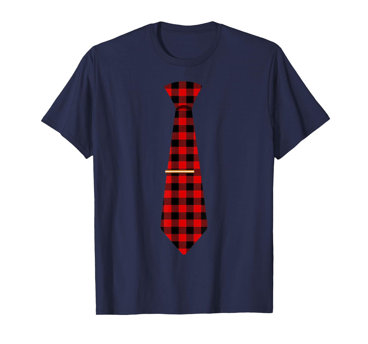 Red Buffalo Plaid Neck Tie Matching Christmas Costume 2021 T-Shirt