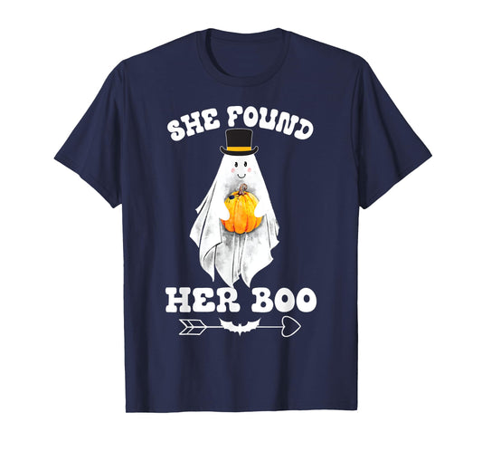 I Found My Boo She Found Her Boo Funny Couples Halloween T-Shirt