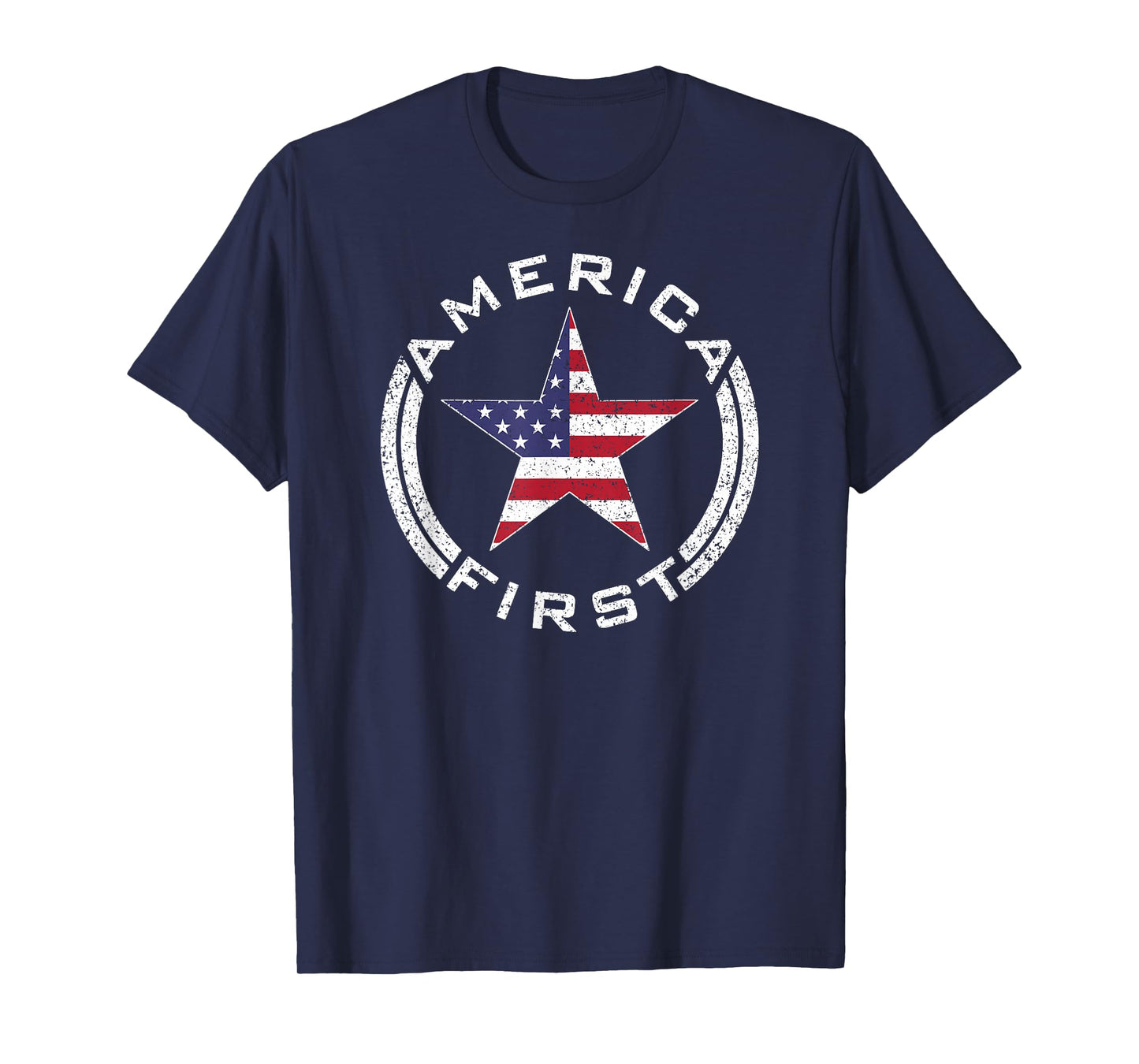 America First USA Flag American Star Roundel Patriot TEE T-Shirt