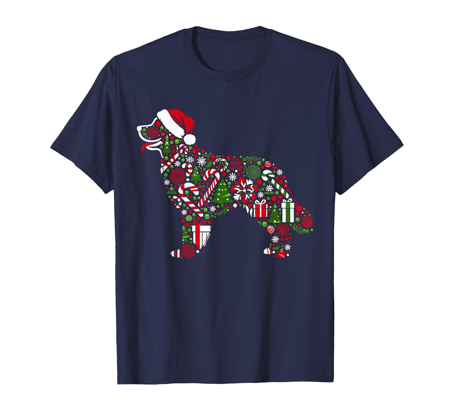 Christmas Tree Candy Golden Retriever Santa Christmas Kids T-Shirt
