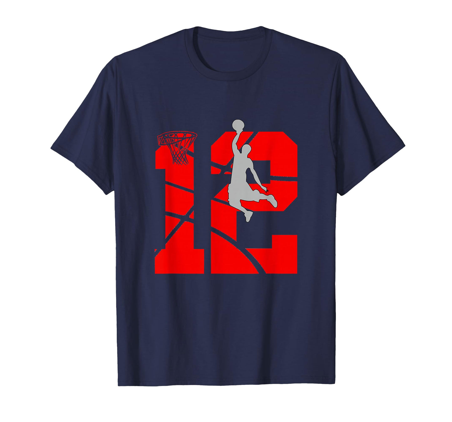 12 Year Old 12th Basketball Birthday PartyTheme Boys Girls T-Shirt