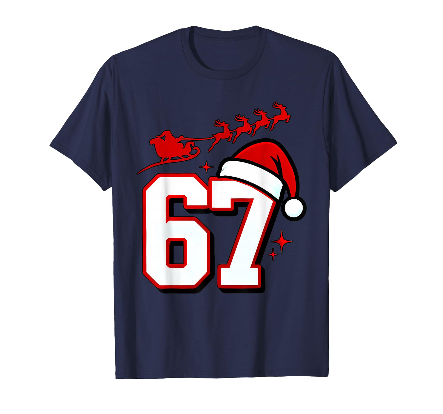 Funny Six Seven 67 Meme 6 7 Elf Santa Christmas Pajamas Kids T-Shirt
