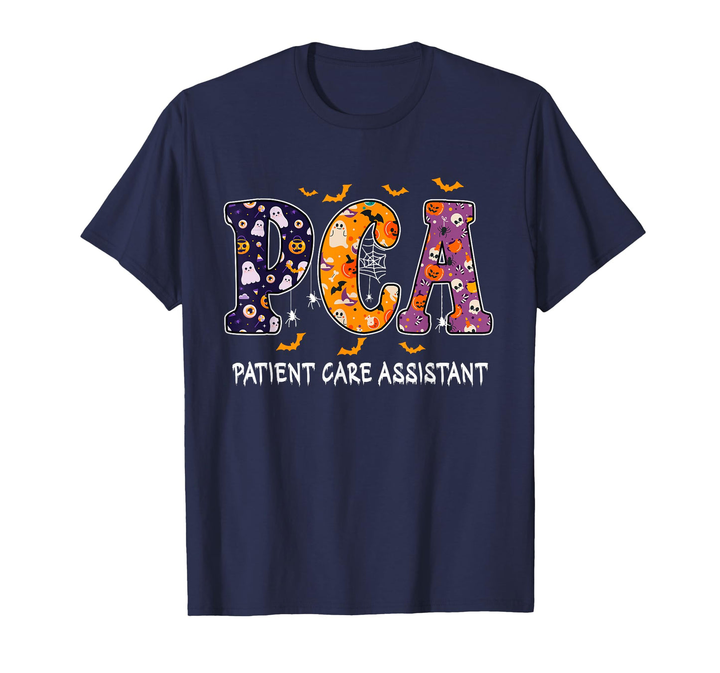 PCA Halloween Nurse PCA Cute Health Worker Halloween Pattern T-Shirt