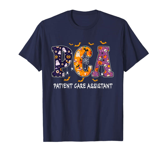 PCA Halloween Nurse PCA Cute Health Worker Halloween Pattern T-Shirt