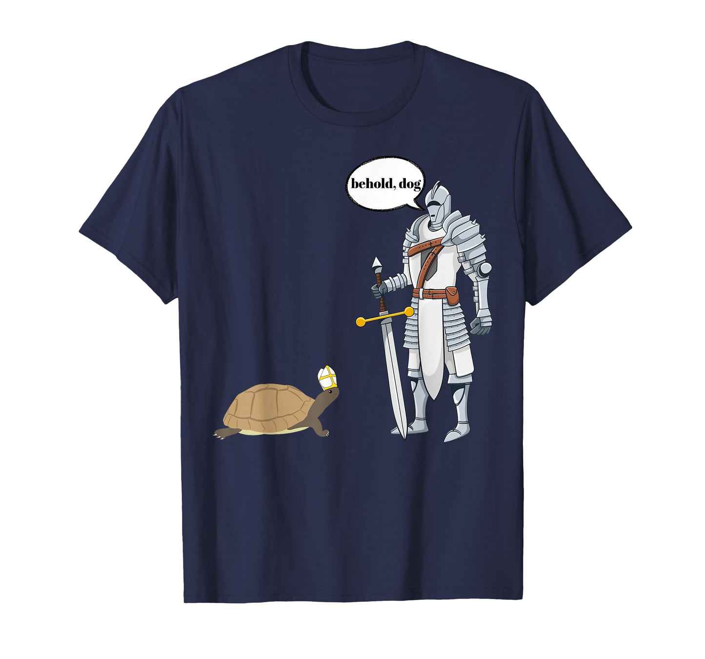 Behold Dog Funny Turtle Wearing A Priest Hat Hilarious Gamer T-Shirt
